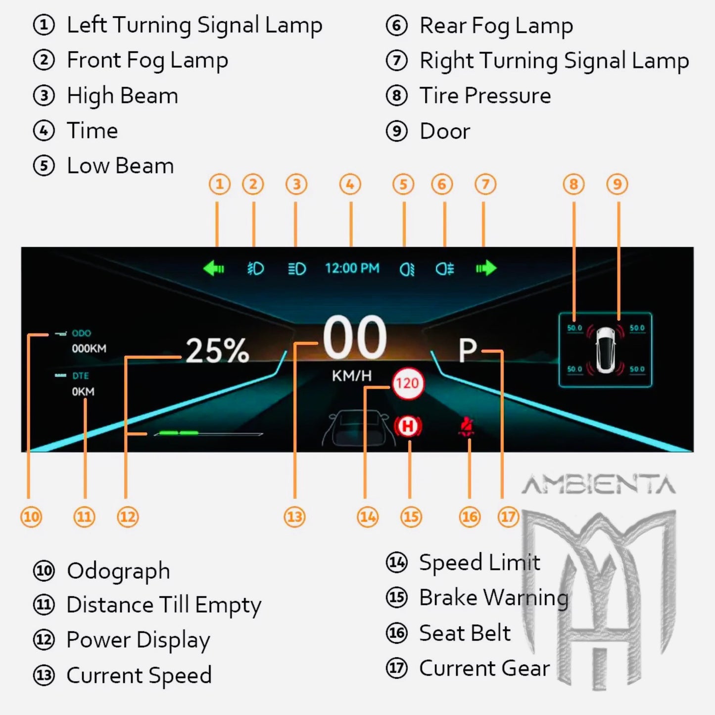 Tesla Tacho Display für Model 3 / Model Y